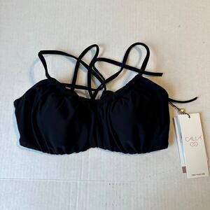 NEW Calia Underwire Black Bikini Bathing Suit Top Sz Small